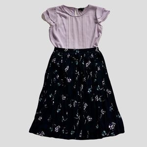 Banana Republic Pleated Skirt, Navy Blue, Size 0 Petite, Garterized Waist